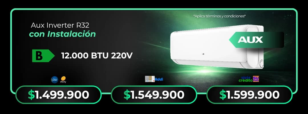 Combo Instalación AUX Inverter R32 12.000 BTU 220V