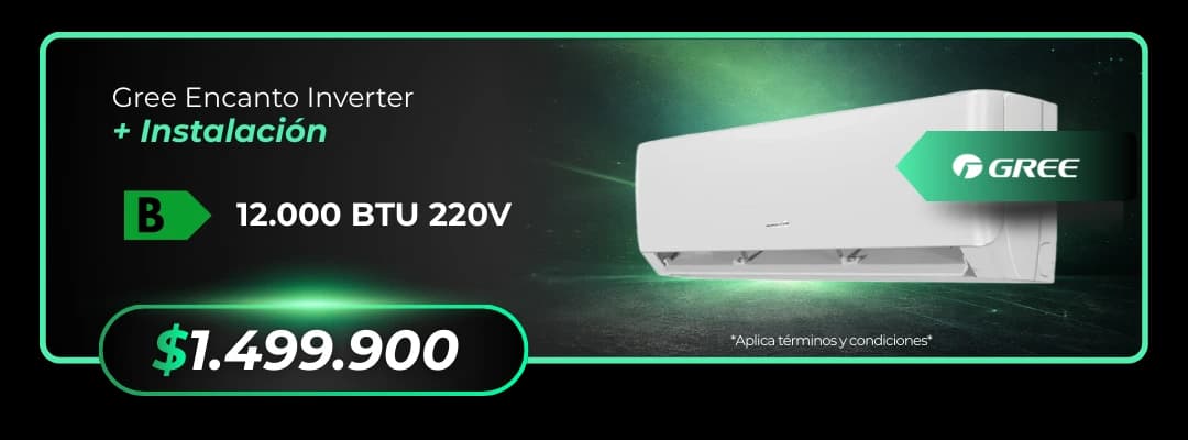 Combo Instalación Gree Encanto Inverter 12.000 BTU