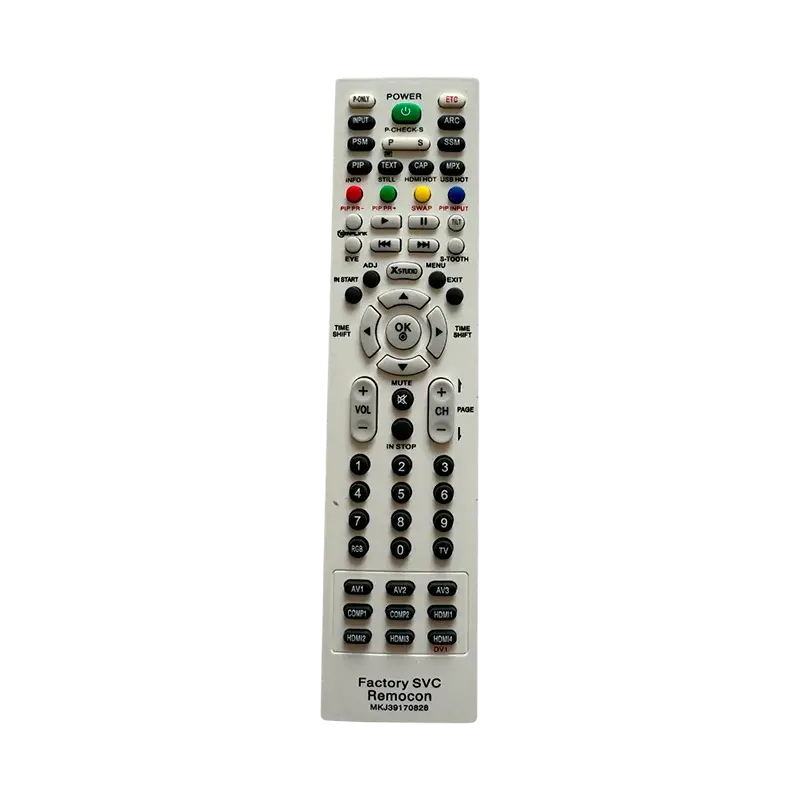 Control remoto LG MKJ39170828, vista frontal completa.