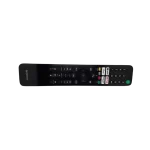 Vista diagonal del control remoto original Sony RMF-TX520U con botones numéricos y multimedia visibles