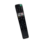 Control remoto Sony RMF-TX520U en posición horizontal, resaltando botones multimedia y accesos directos