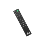 Vista diagonal superior del control remoto Sony RMT-AH200 mostrando distribución de botones