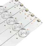 Barras LED en conjunto, diseño simétrico con distribución optimizada de la luz para pantallas.