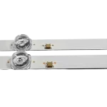 Detalle del Kit de Barras LED compatible con televisores 32H5000FY, 32L5069, HISENSE HZ32E35AD y más, mostrando lentes LED y conectores.