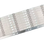 Detalle del Kit de Barras LED compatible con HYLED551iNT, HYLED551iNTC4K, 55DU1000, OPLED5501S4K, CLD55SCDV2, E55DU3000, CLD55SDV2, E55DU3100 y CLED-55SDV2. Lentes ópticas de alta precisión.