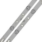 Detalle del Kit de Barras LED compatible con televisores (V2) HYLED3216iNTC, (V2) HYLED3213iNTC y MGTV320KA, mostrando conectores y lentes difusoras.