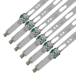 Conectores reforzados y lentes difusores en las barras LED UN75TU7000KXZL para una iluminación estable.