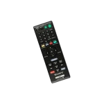 Control remoto Sony RMT-B118 inclinado, mostrando su estructura compacta y teclas accesibles.