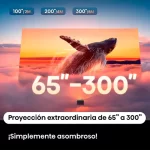 Proyección del Hisense C2 Ultra desde 65 hasta 300 pulgadas