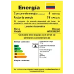 Etiqueta de eficiencia energética de la lavadora Hisense WT5K1423DT.