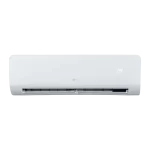 Aire acondicionado LG PRO 12000 BTU vista frontal con panel abierto y temperatura digital