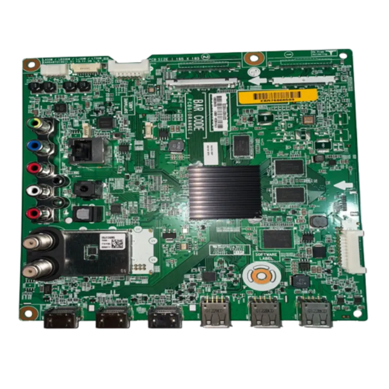 PCB Assembly Main Board EBR76966503 para Smart TV LG, con puertos HDMI, USB y conectividad avanzada.