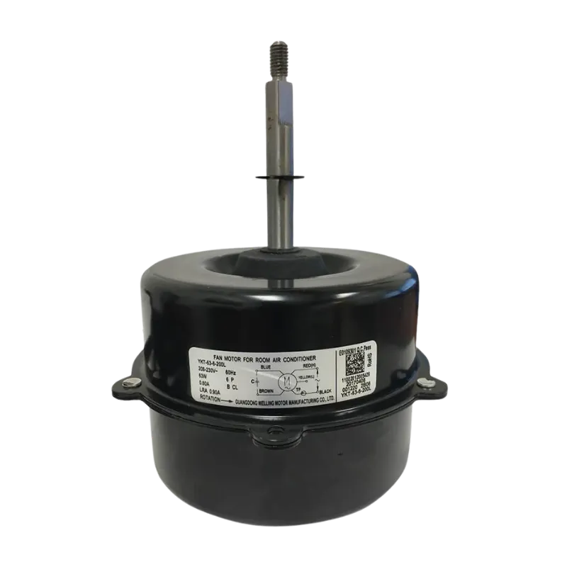 Motor Blower 11002012005429 outdoor para unidad de aire acondicionado, vista frontal con eje vertical