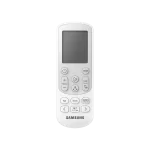 Control remoto apagado del aire acondicionado Samsung AI Digital Inverter 9000 BTU, botones de acceso rápido visibles.