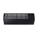 Vista inferior del aire acondicionado Samsung WindFree 12000 BTU, diseño compacto con rejillas activas y microperforaciones para enfriamiento sin viento directo.
