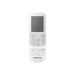 Control remoto del aire acondicionado Samsung WindFree 12000 BTU modelo AR70F12D1CB, con funciones de modo, temperatura, fan y timer.