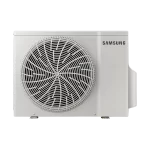 Unidad exterior del aire acondicionado Samsung WindFree Inverter 12000 BTU, diseño compacto, ventilación eficiente y construcción resistente para exteriores.