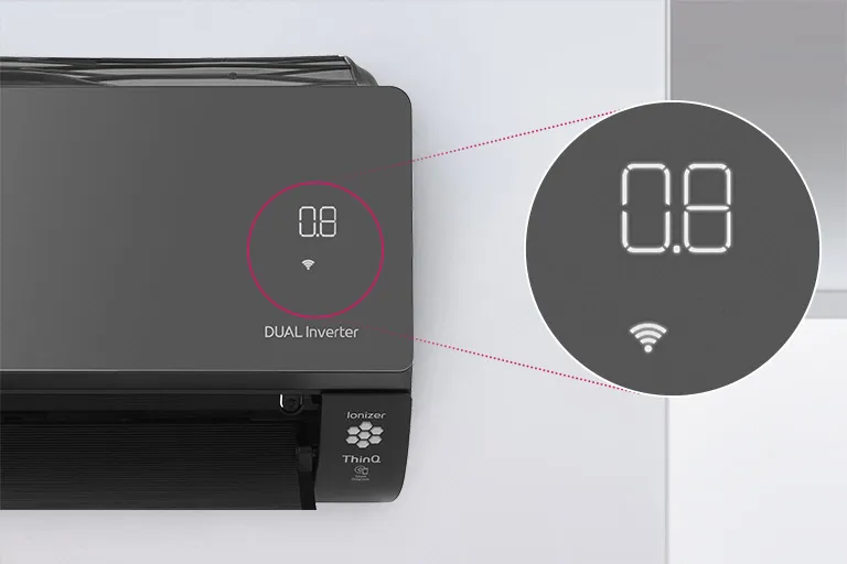 aire acondicionado lg artcool 18000btu wifi display Luces LED