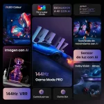 Tecnologías del TV Hisense 85Q7QG: QLED Colour, Dolby Vision, Game Mode Pro, AI 4K y FreeSync Premium