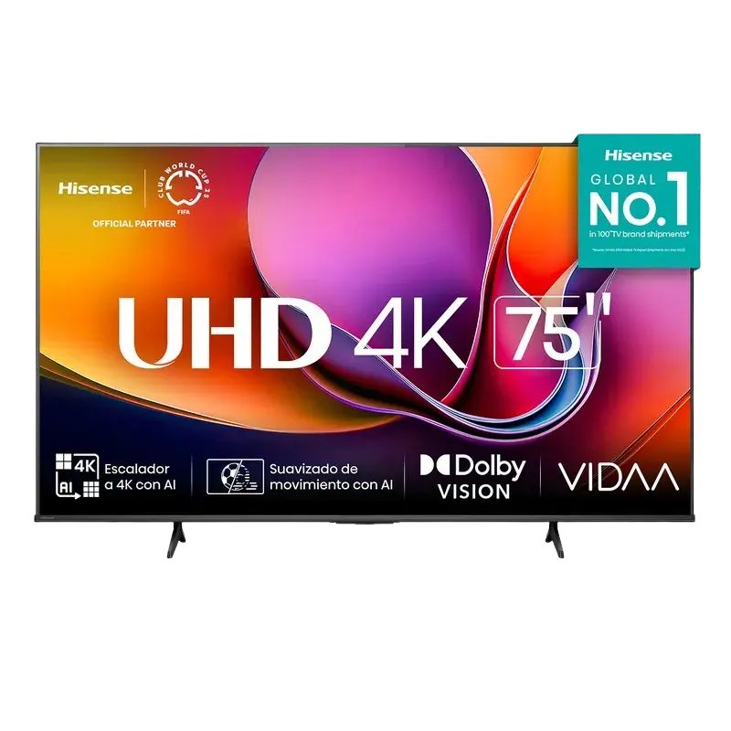 Televisor Hisense 75A6NV de 75 pulgadas con UHD 4K, Dolby Vision y escalado con inteligencia artificial