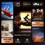 Funciones destacadas del televisor Hisense 75A6NV UHD 4K: Game Mode Plus, Dolby Vision, DTS:X, control por voz y escalado a 4K con IA