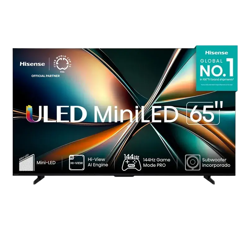 Televisor Hisense 65U7QG ULED MiniLED 65 pulgadas con 144Hz y subwoofer integrado