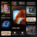 Funciones destacadas del Hisense 75U7QG: Mini-LED, Dolby Vision IQ, AI y Game Mode PRO