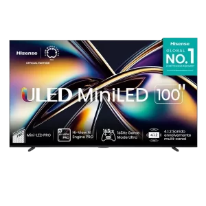 Televisor Hisense Smart 100" ULED/4K Google TV 165Hz 123W 100U8QG