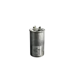 Capacitor de compresor 40UF 450V 55-P2 2000h Midea con terminales Faston y carcasa metálica cilíndrica.