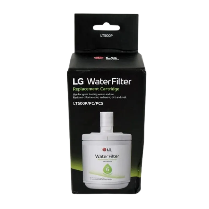 Filtro de agua interno LG LT500P ADQ72910901 original en caja. Repuesto para nevera LG, reduce cloro y sedimentos.