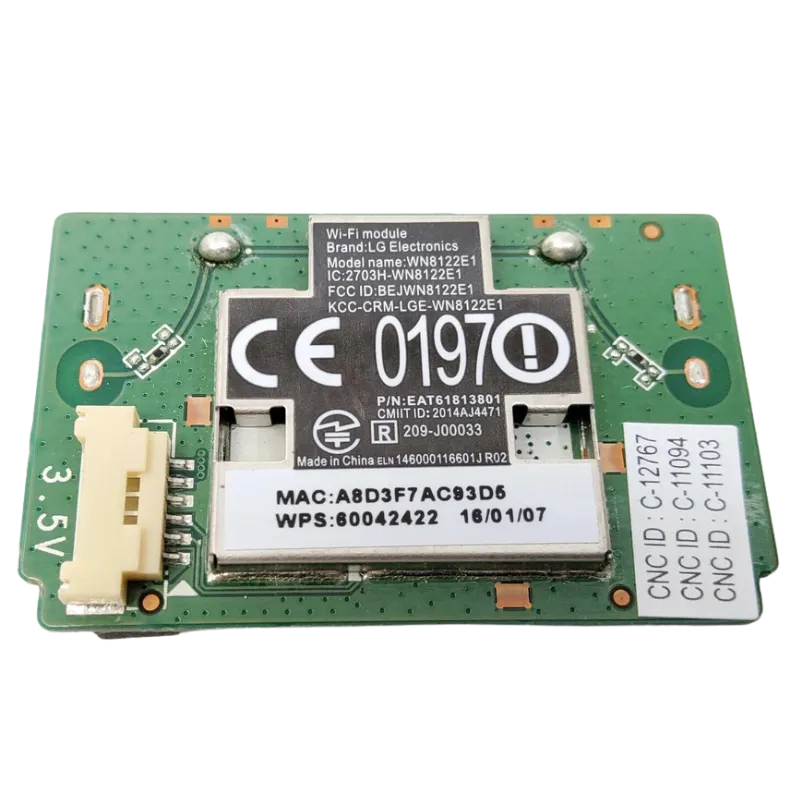Módulo Wi‑Fi LG EAT61813801 vista frontal con etiquetas