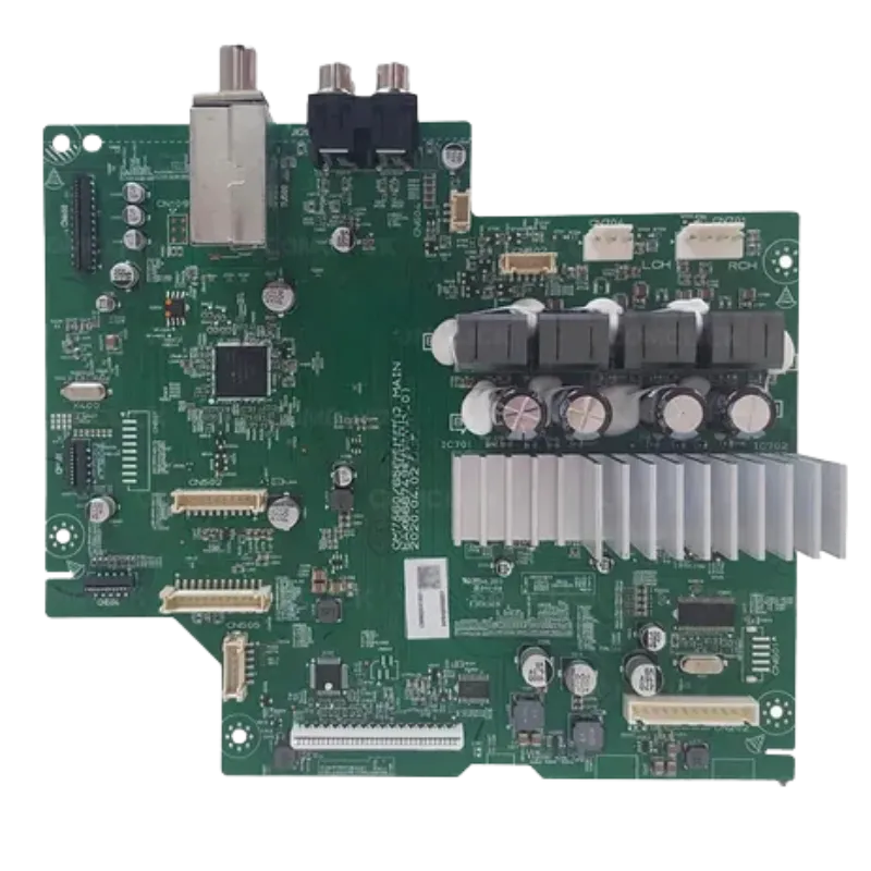 PCB Main Board LG EBR83041001 vista frontal con componentes y disipador
