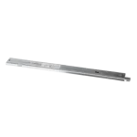 Riel deslizante izquierdo LG 5218JA1010F para cajón de congelador, vista superior con perforaciones de montaje y etiqueta