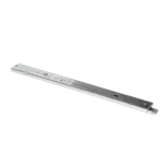 Riel deslizante izquierdo LG 5218JA1010F para cajón de congelador, vista superior con perforaciones de montaje y etiqueta