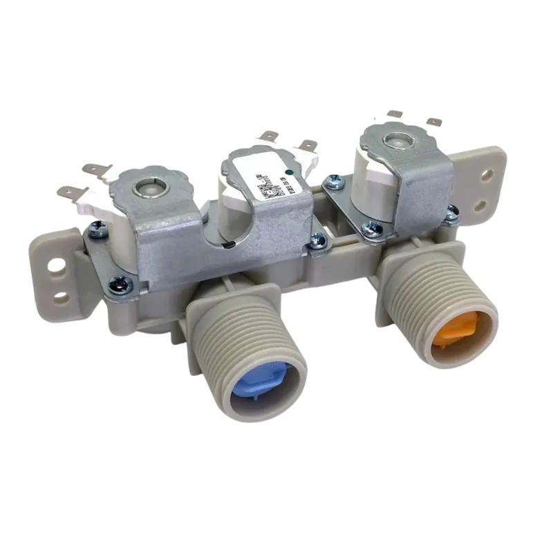 Electroválvula LG AJU72912230 con entradas de agua señalizadas por color