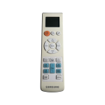 Control remoto Samsung DB93-06335E original, vista centrada con pantalla y teclas Power, Mode, Fan, Temp, Smart Saver y Filter Reset