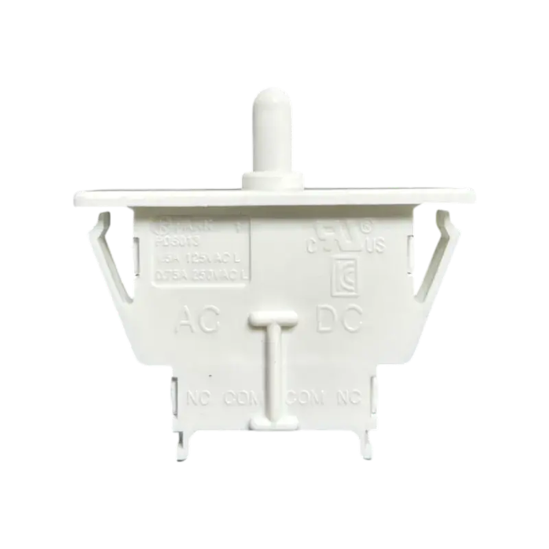 Interruptor de puerta LG 6600JB3007L original, vista frontal con grabados AC/DC y certificaciones