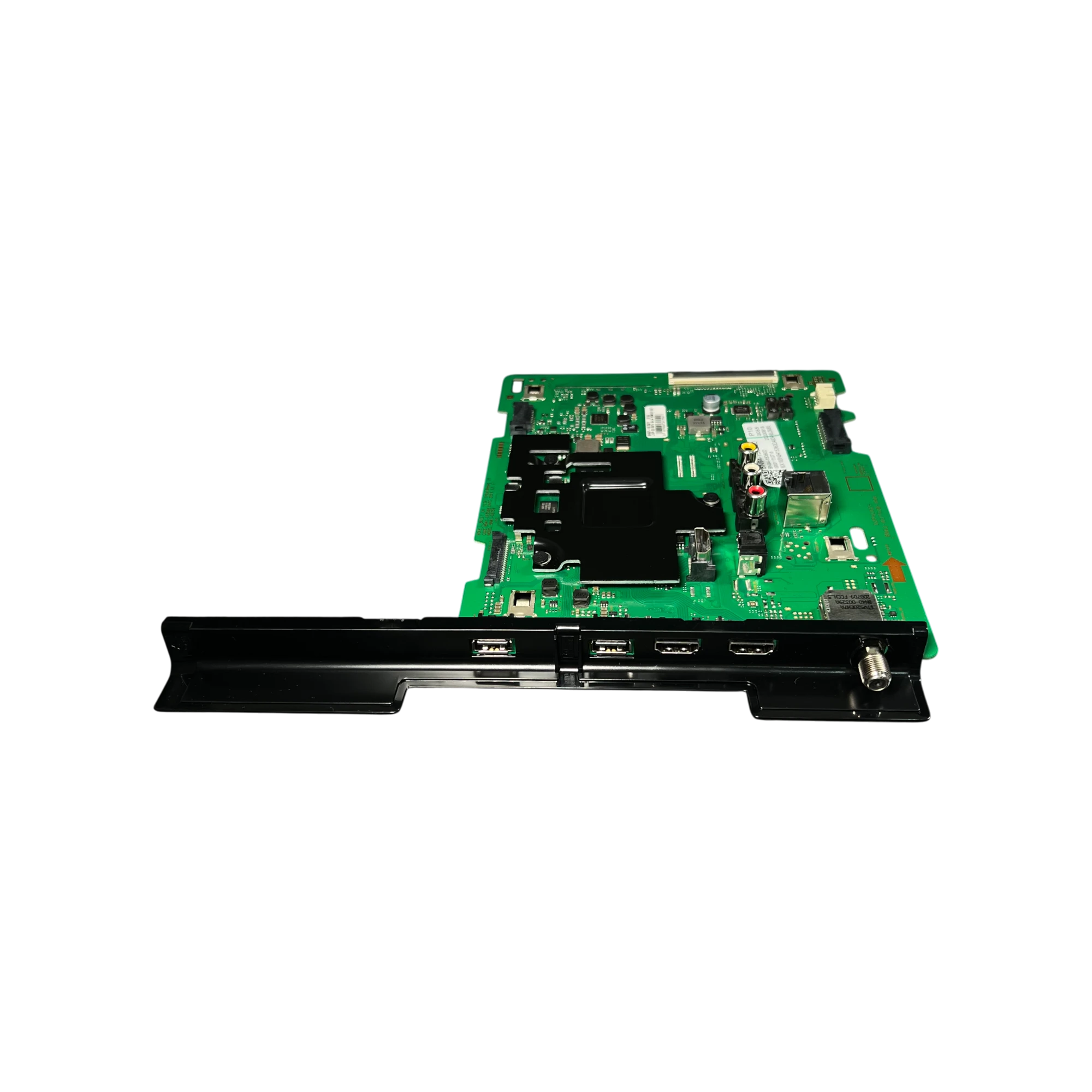 Main board Samsung BN94-15360D UN55TU8000KXZL CB01 con barra de puertos HDMI, USB y antena, vista frontal.
