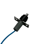Termistor DC90-10128N para lavadora Samsung, componente de sensor de temperatura con cable azul y conector negro con detalle rojo.