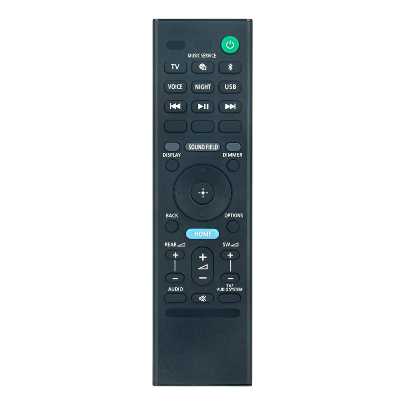 Control remoto Sony RMT-AH514U vista frontal para teatro en casa HT-A3000