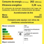 Etiqueta de eficiencia energética del acondicionador de aire LG Vv242c5