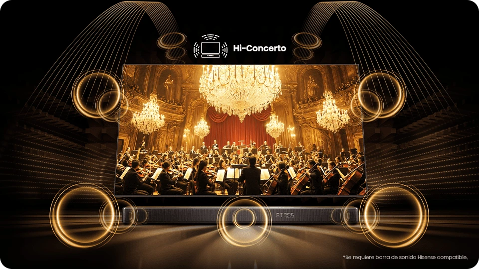 sonido envolvente en un concierto de orquesta Armonía de audio unificada