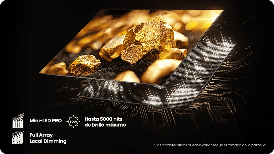 tecnologa de pantalla de alta definicin con imagen de oro Mejores contrastes