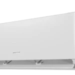 Aire acondicionado exterior blanco con tecnología inverter eficiente