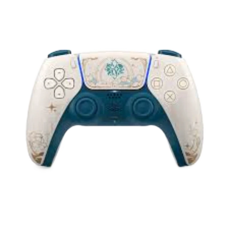 Mando de PlayStation con diseño inspirado en The Legend of Zelda, controlador con detalles azules y blancos
