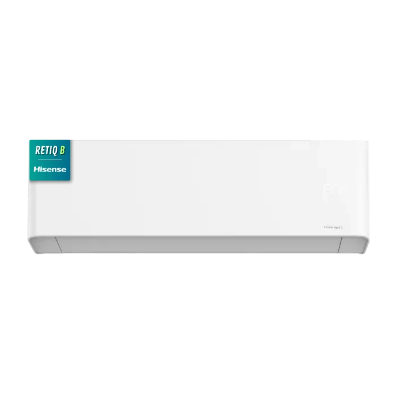 Aire acondicionado Hisense Esmeralda Inverter, tecnología Inverter para eficiencia energética, diseño elegante y blanco