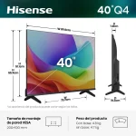 Televisor Hisense 40" Q4 con pantalla de 40 pulgadas y diseño elegante