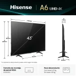 Televisor Hisense A6 UHD 4K 43" con tecnología de pantalla avanzada