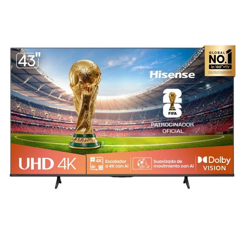 Televisor Hisense 43" UHD 4K con Dolby Vision y tecnología AI para una experiencia de visualización inmersiva