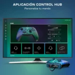 Imagen de la aplicación Control Hub mostrando un mando Xbox personalizado en una pantalla de computadora